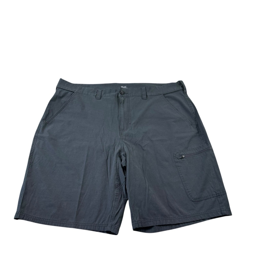 HUK Black Performance Men's Flat Front Fishing Short Size 2XL XXL